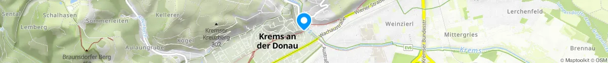 Kartendarstellung des Standorts für Wienertor-Apotheke in 3500 Krems an der Donau